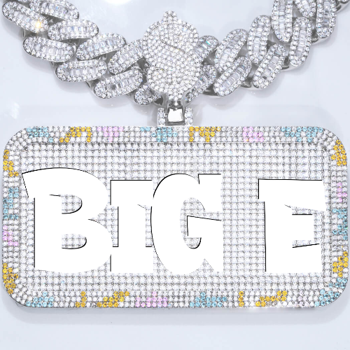 CUSTOM LETTER NECKLACE 3D COLORFUL SQUARE