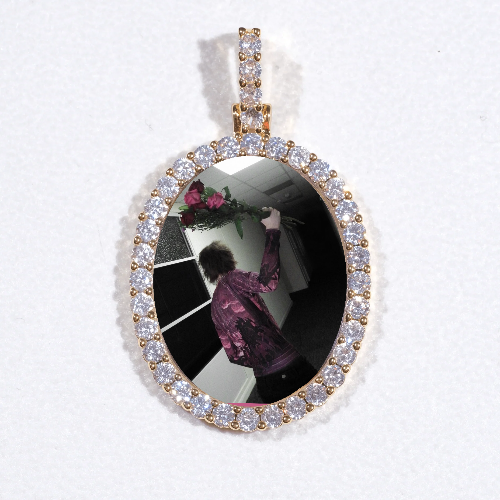 3D Oval Custom Picture Pendant