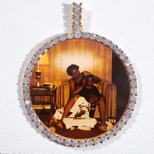 LARGE 3D CIRCLE CUSTOM PICTURE PENDANT