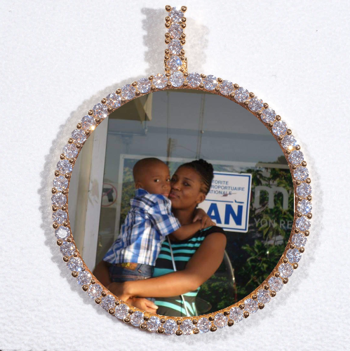 LARGE 3D CIRCLE CUSTOM PICTURE PENDANT
