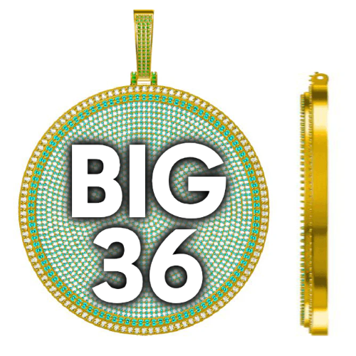 CUSTOM LETTER NECKLACE 3D BIG DISC