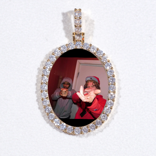 3D Oval Custom Picture Pendant