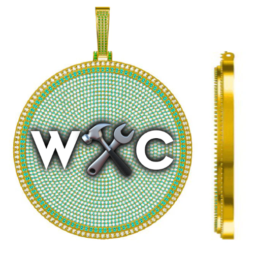 CUSTOM LETTER NECKLACE 3D BIG DISC