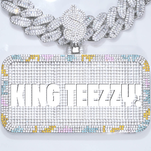 CUSTOM LETTER NECKLACE 3D COLORFUL SQUARE