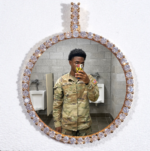 LARGE 3D CIRCLE CUSTOM PICTURE PENDANT