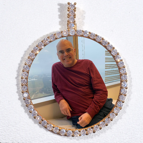 LARGE 3D CIRCLE CUSTOM PICTURE PENDANT