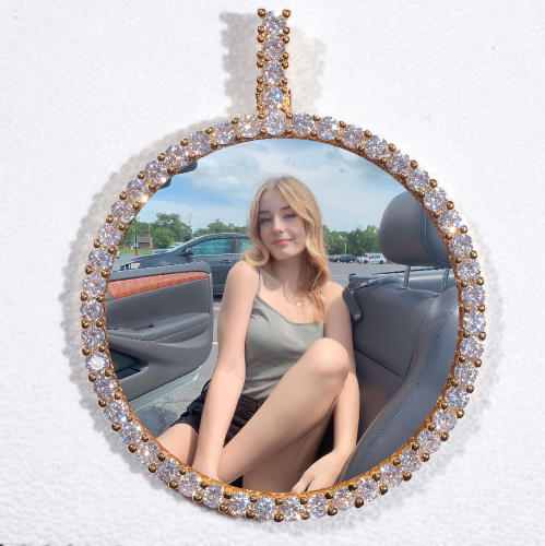 LARGE 3D CIRCLE CUSTOM PICTURE PENDANT