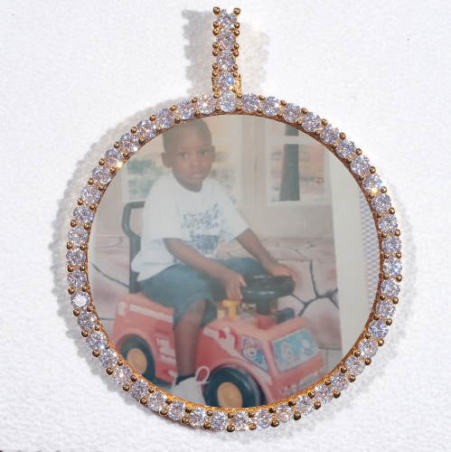 LARGE 3D CIRCLE CUSTOM PICTURE PENDANT