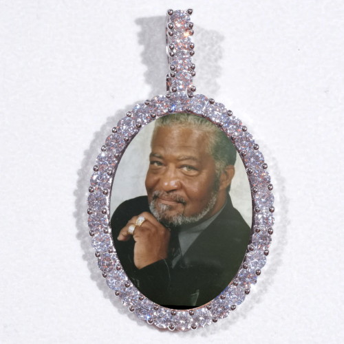 Large 3D Oval Custom Picture Pendant