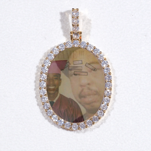 3D Oval Custom Picture Pendant