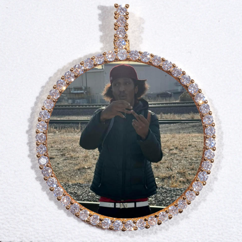 LARGE 3D CIRCLE CUSTOM PICTURE PENDANT