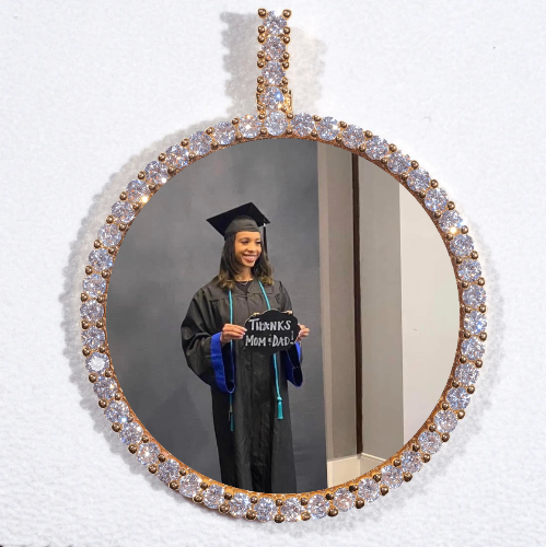 LARGE 3D CIRCLE CUSTOM PICTURE PENDANT