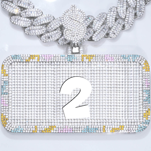 CUSTOM LETTER NECKLACE 3D COLORFUL SQUARE
