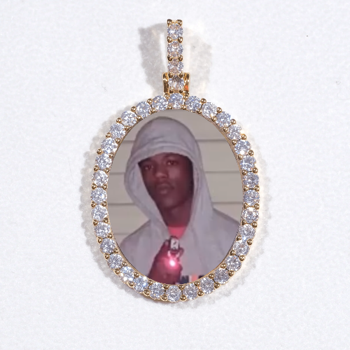 3D Oval Custom Picture Pendant