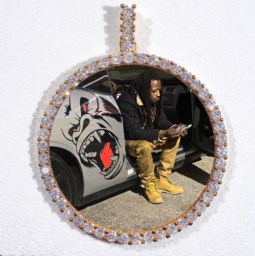 LARGE 3D CIRCLE CUSTOM PICTURE PENDANT