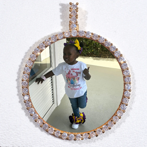 LARGE 3D CIRCLE CUSTOM PICTURE PENDANT