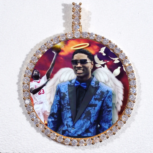 LARGE 3D CIRCLE CUSTOM PICTURE PENDANT