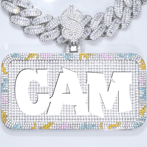 CUSTOM LETTER NECKLACE 3D COLORFUL SQUARE