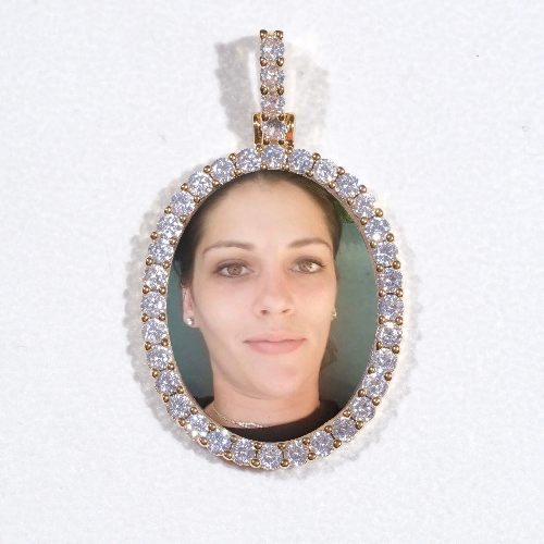 3D Oval Custom Picture Pendant