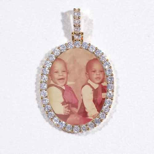 3D Oval Custom Picture Pendant