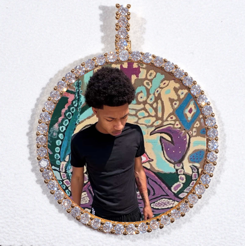 LARGE 3D CIRCLE CUSTOM PICTURE PENDANT