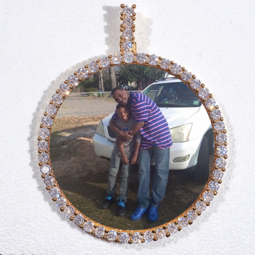 LARGE 3D CIRCLE CUSTOM PICTURE PENDANT