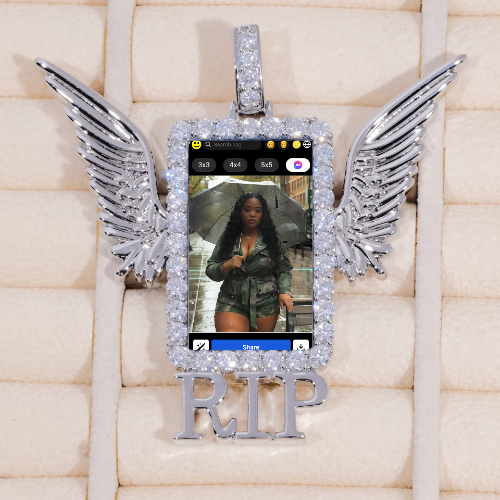 RIP WING 3D CUSTOM PICTURE PENDANT