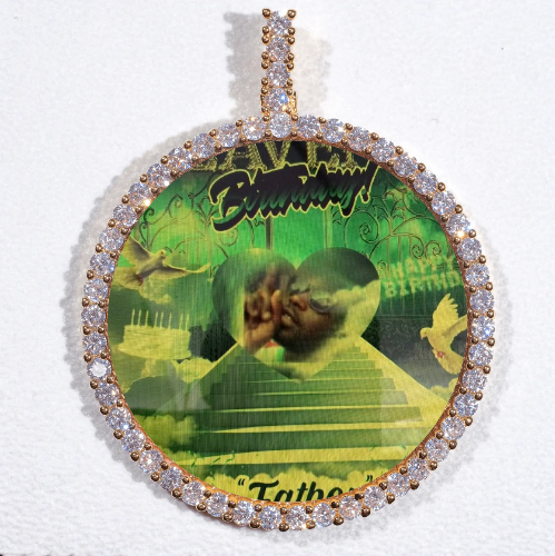 LARGE 3D CIRCLE CUSTOM PICTURE PENDANT
