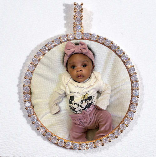 LARGE 3D CIRCLE CUSTOM PICTURE PENDANT