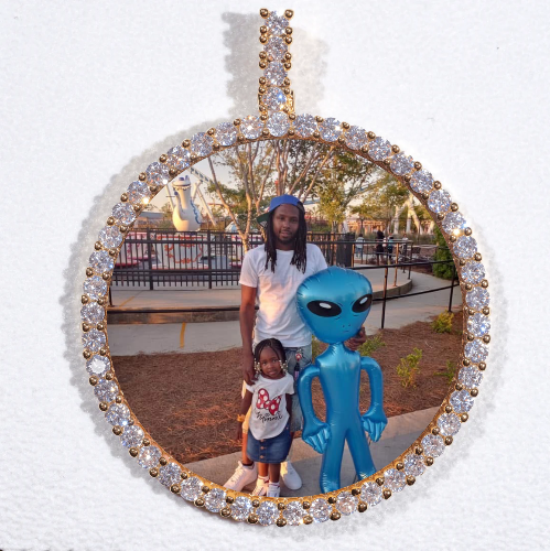 LARGE 3D CIRCLE CUSTOM PICTURE PENDANT