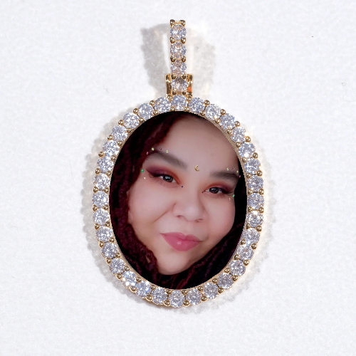 3D Oval Custom Picture Pendant