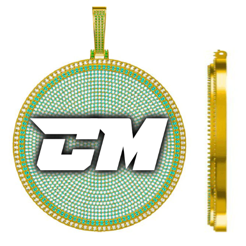CUSTOM LETTER NECKLACE 3D BIG DISC