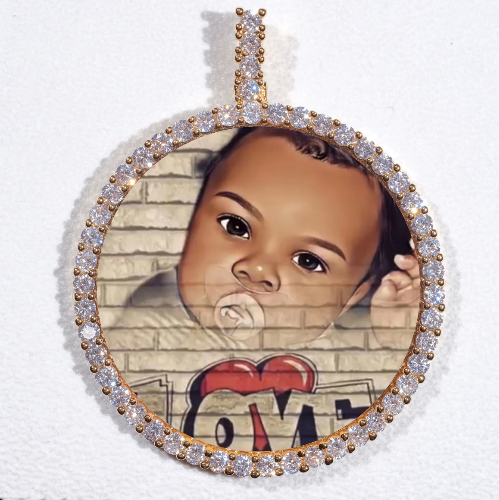LARGE 3D CIRCLE CUSTOM PICTURE PENDANT