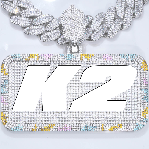 CUSTOM LETTER NECKLACE 3D COLORFUL SQUARE