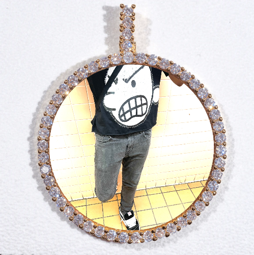 LARGE 3D CIRCLE CUSTOM PICTURE PENDANT