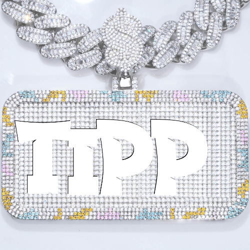 CUSTOM LETTER NECKLACE 3D COLORFUL SQUARE