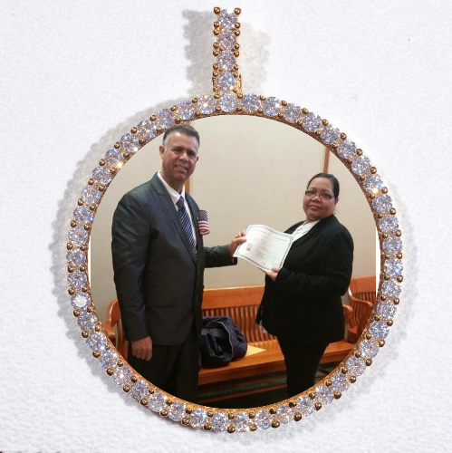 LARGE 3D CIRCLE CUSTOM PICTURE PENDANT