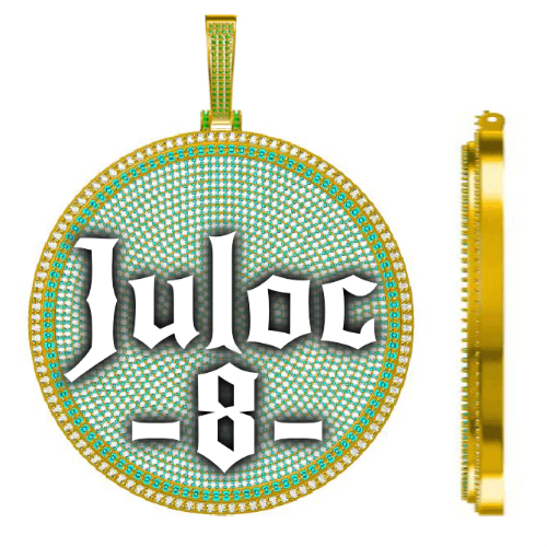 CUSTOM LETTER NECKLACE 3D BIG DISC