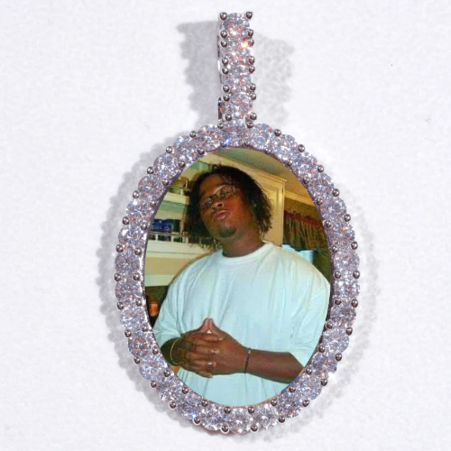 Large 3D Oval Custom Picture Pendant