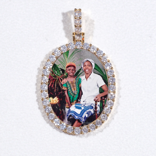3D Oval Custom Picture Pendant