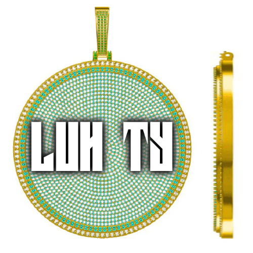 CUSTOM LETTER NECKLACE 3D BIG DISC