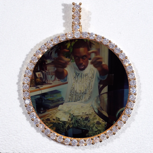 LARGE 3D CIRCLE CUSTOM PICTURE PENDANT