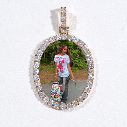 3D Oval Custom Picture Pendant