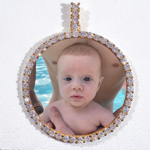LARGE 3D CIRCLE CUSTOM PICTURE PENDANT