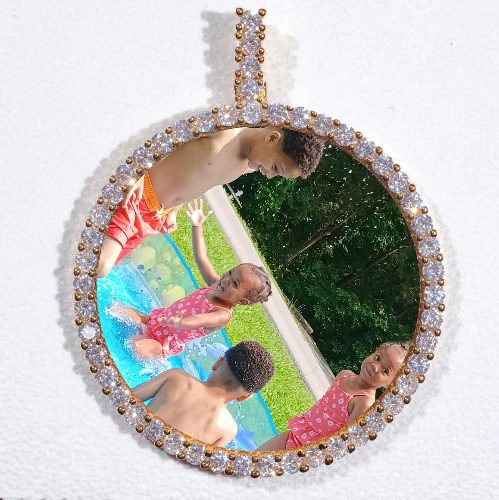 LARGE 3D CIRCLE CUSTOM PICTURE PENDANT