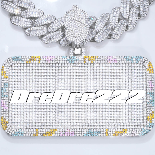 CUSTOM LETTER NECKLACE 3D COLORFUL SQUARE