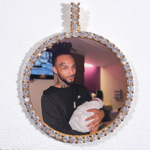 LARGE 3D CIRCLE CUSTOM PICTURE PENDANT