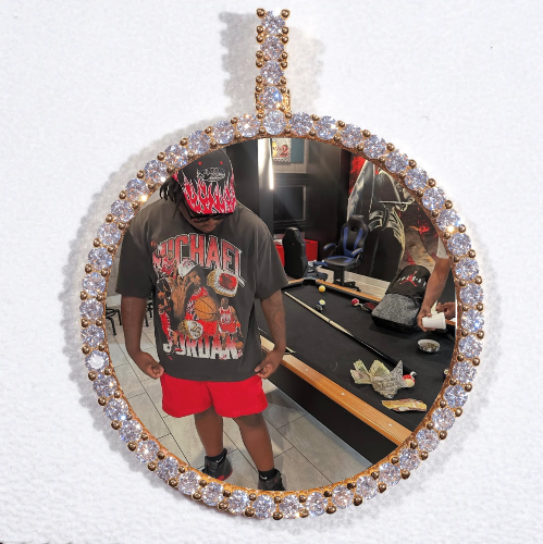 LARGE 3D CIRCLE CUSTOM PICTURE PENDANT
