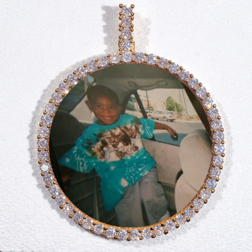 LARGE 3D CIRCLE CUSTOM PICTURE PENDANT