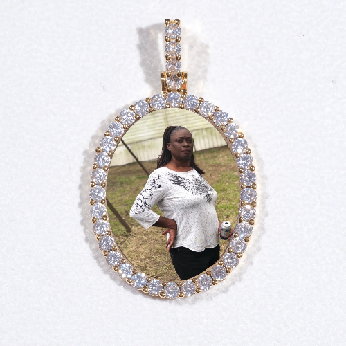 3D Oval Custom Picture Pendant